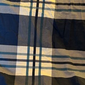 COMPANY STORE Twin Blue And White Plaid Cotton Duvet Cover